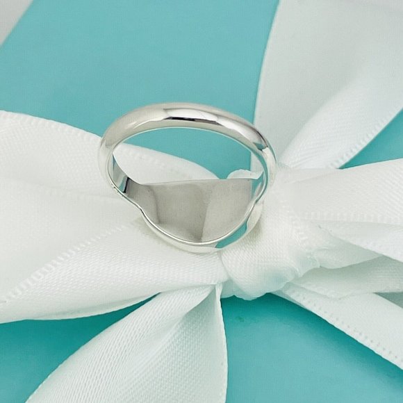 Size 5 Please Return to Tiffany & Co Oval Signet Ring in Sterling Silver - Picture 4 of 6